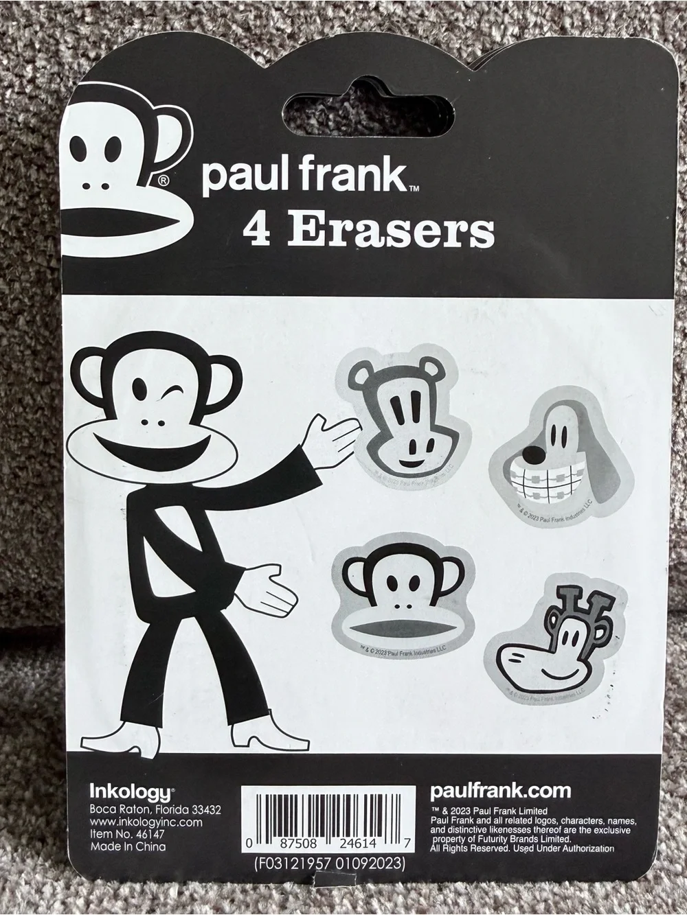 New! Paul Frank bundle of 3- 4pk. Erasers